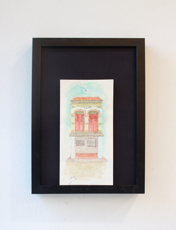 geylang shophouse series - singapore watercolour painting for sale