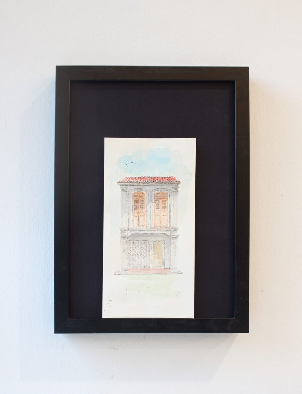 geylang shophouse series - singapore watercolour painting for sale