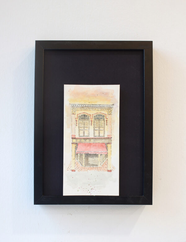 geylang shophouse series - singapore watercolour painting for sale