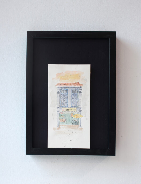 geylang shophouse series - singapore watercolour painting for sale