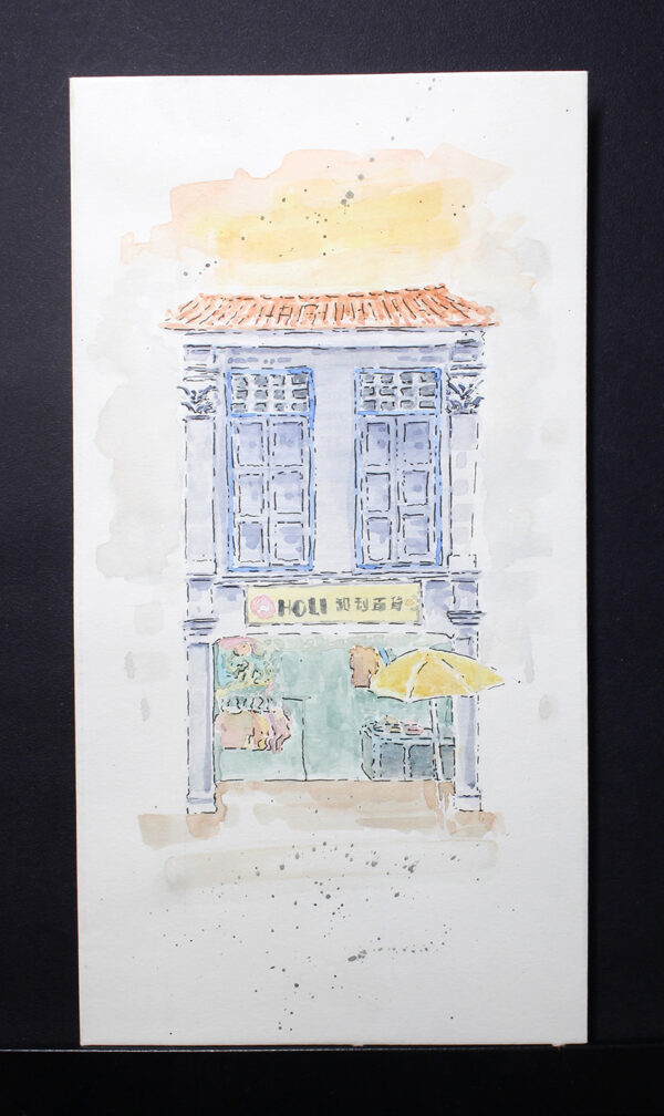 geylang shophouse series - singapore watercolour painting for sale