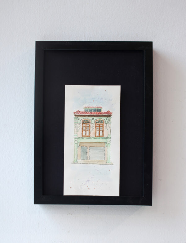 geylang shophouse series - singapore watercolour painting for sale