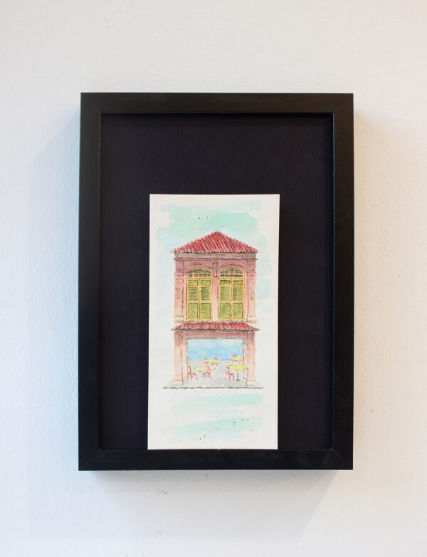 geylang shophouse series - singapore watercolour painting for sale